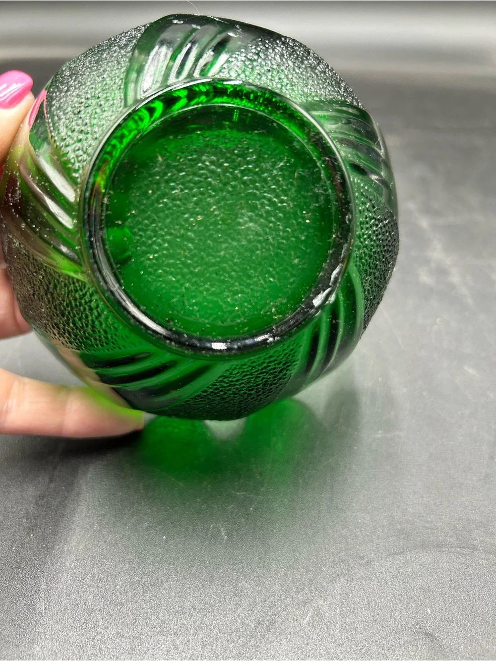 Fire King Green Scalloped Glass Bowl - Elegant depression glass